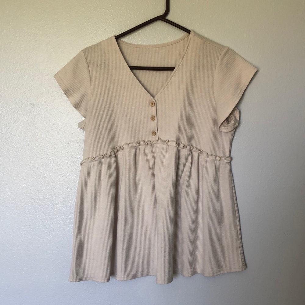 Cream Babydoll Blouse (M)